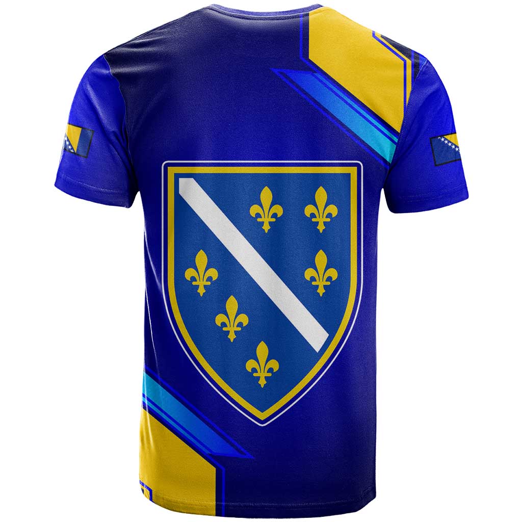 Bosnia and Herzegovina Coat of Arms T-Shirt Blend of National Colors & Symbols Graphic Tee