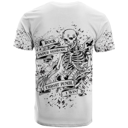 Rock Paper, Sgissors Throat Pungh I Win T-Shirt Graphic Tee