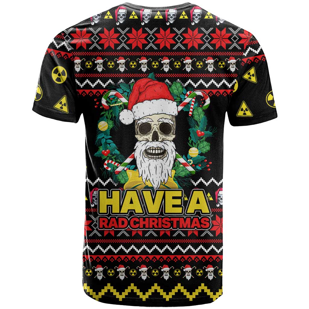 Skull Have A Rad Christmas T-Shirt Xmas Holiday Patterns Graphic Tee
