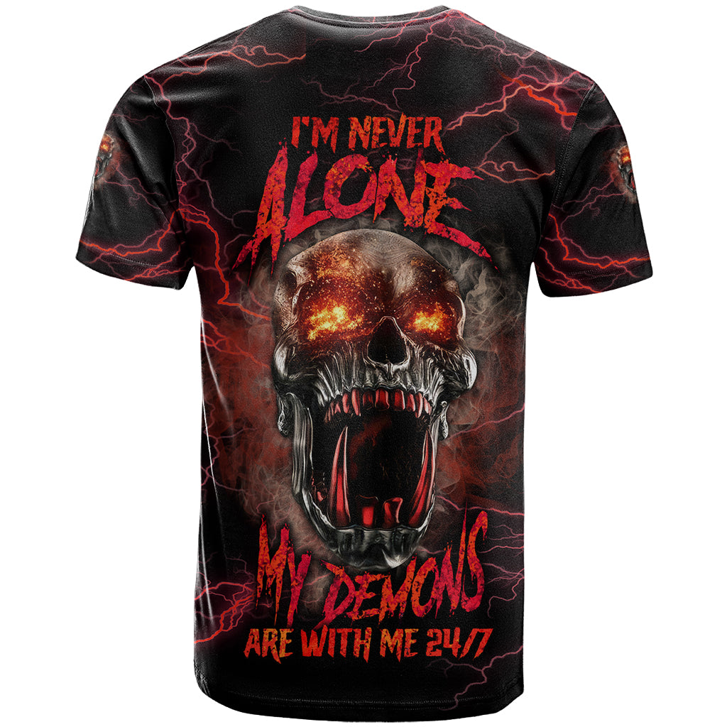 I'm Never Alone Skull Demon T-Shirt Graphic Tee