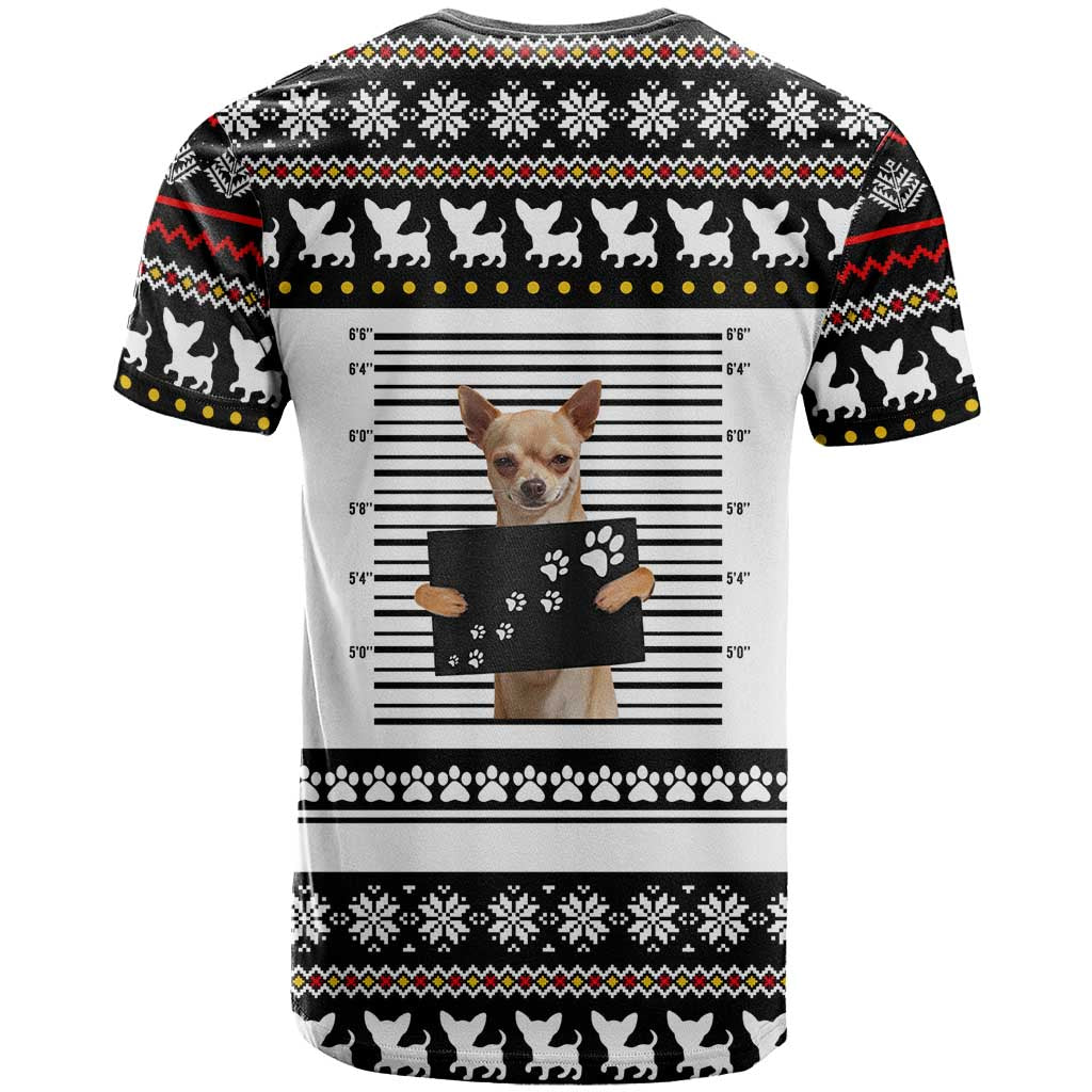 Chihuahua Personal Stalker Christmas T-Shirt Xmas Holiday Patterns Graphic Tee