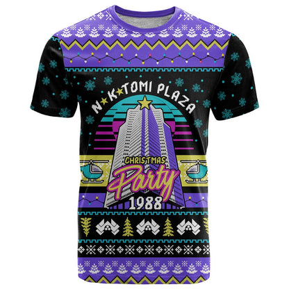 Christmas Party 1988 Nakatomi Plaza T-Shirt Xmas Holiday Patterns Graphic Tee