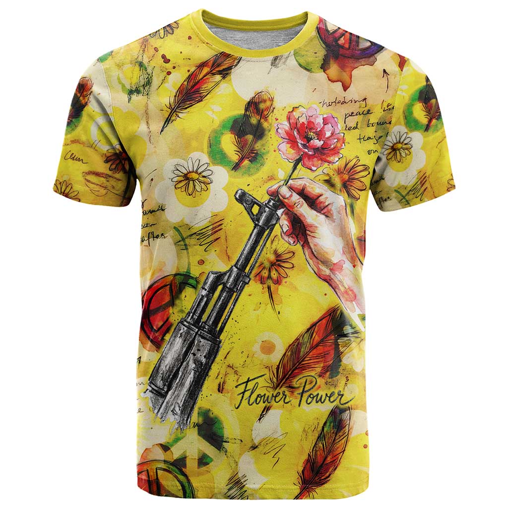Make Love Not War T-Shirt Hippie Flower Power Revolution Graphic Tee