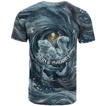 Egypt Nun and Naunet T-Shirt Primordial Water Gods Cosmic Ocean Infinite Waves Graphic Tee