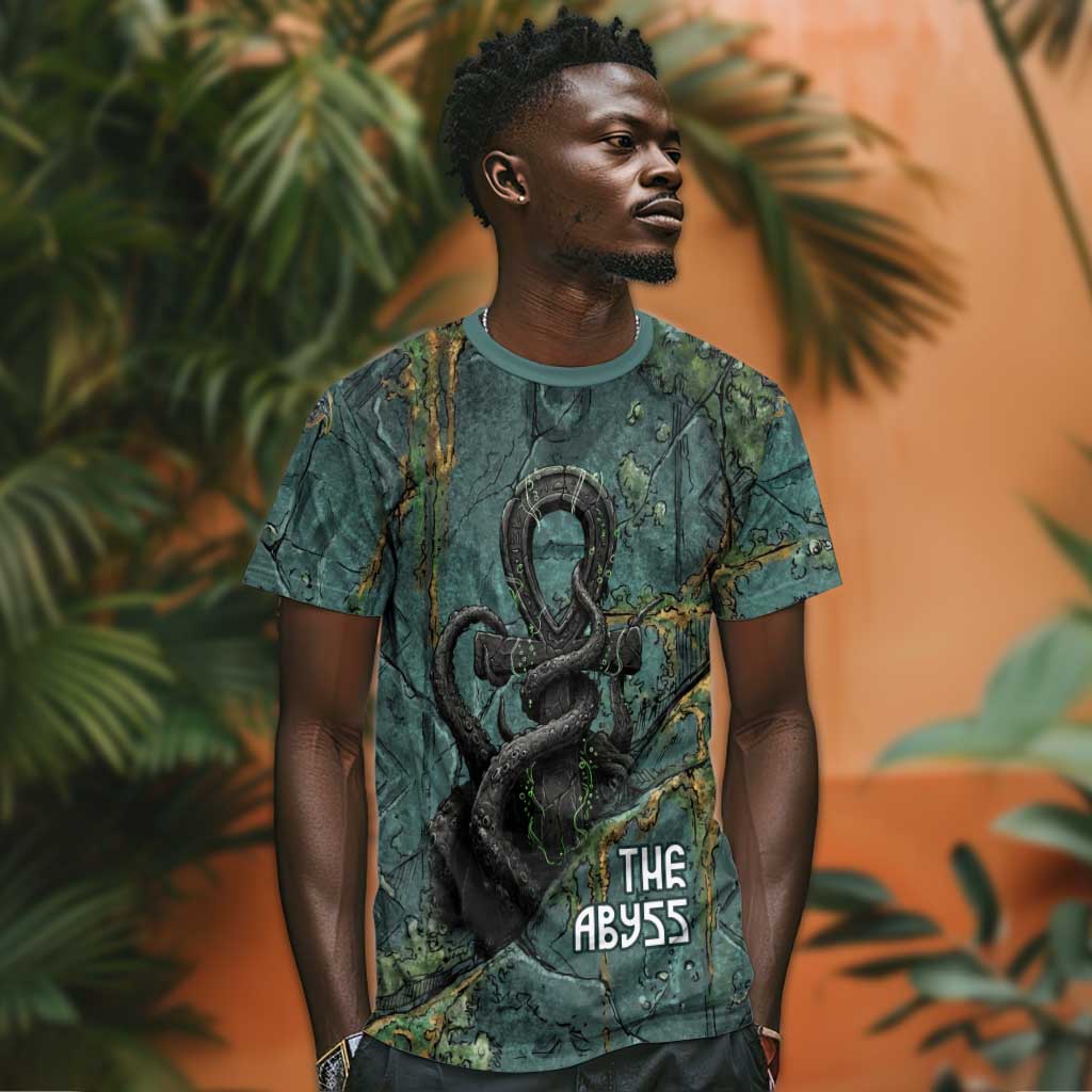 Nun and Naunet Egyptian T-Shirt Serpent Abyss Design Primordial Gods of Ancient Waters Graphic Tee