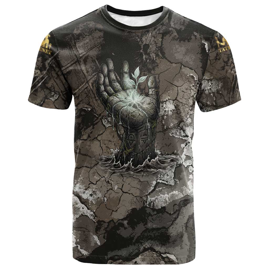 Tatenen T-Shirt Rising Hand Design Egyptian God of Creation and Earth Emergence Graphic Tee