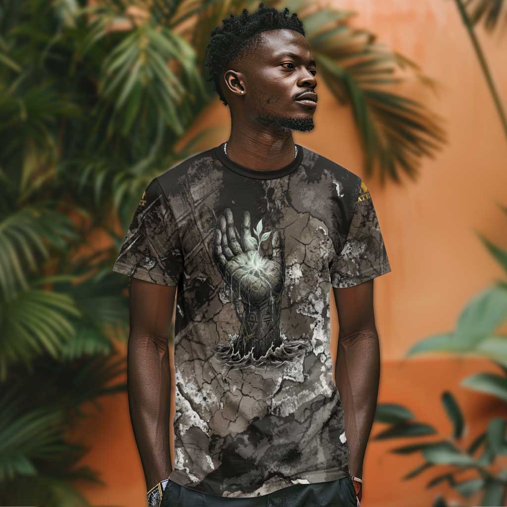 Tatenen T-Shirt Rising Hand Design Egyptian God of Creation and Earth Emergence Graphic Tee