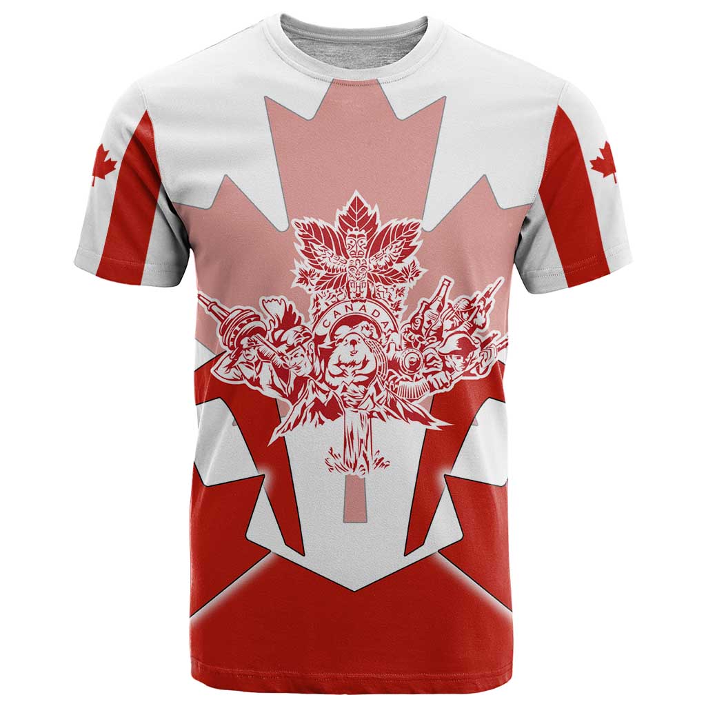 Canada Flag T-Shirt National Map & Symbolic Design Graphic Tee
