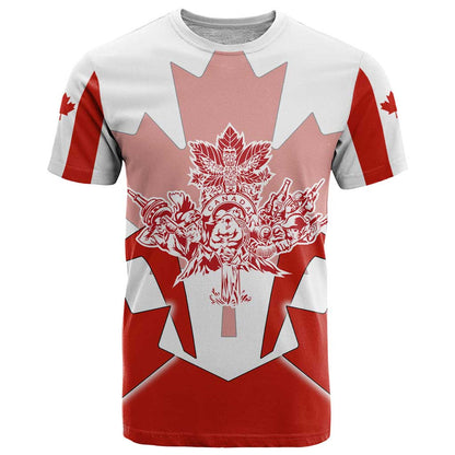 Canada Flag T-Shirt National Map & Symbolic Design Graphic Tee