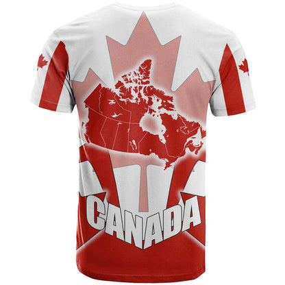 Canada Flag T-Shirt National Map & Symbolic Design Graphic Tee