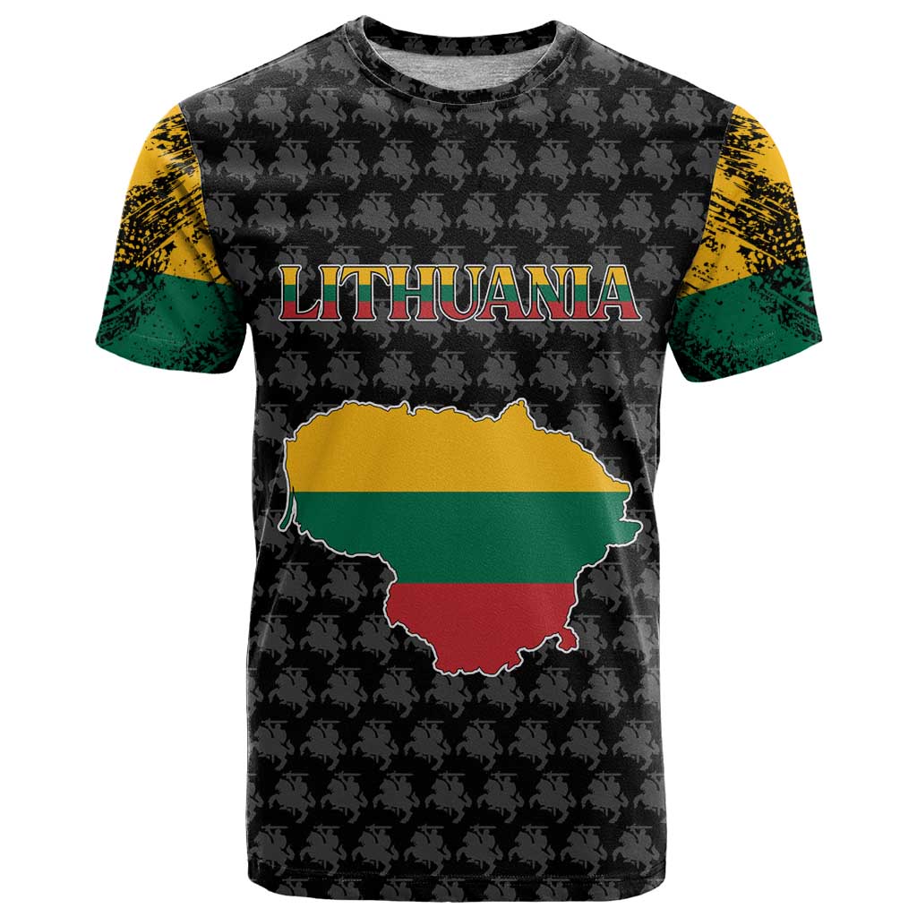 Lithuania Map Combined with National Coat of Arms T-Shirt Patriotic Design Graphic Tee