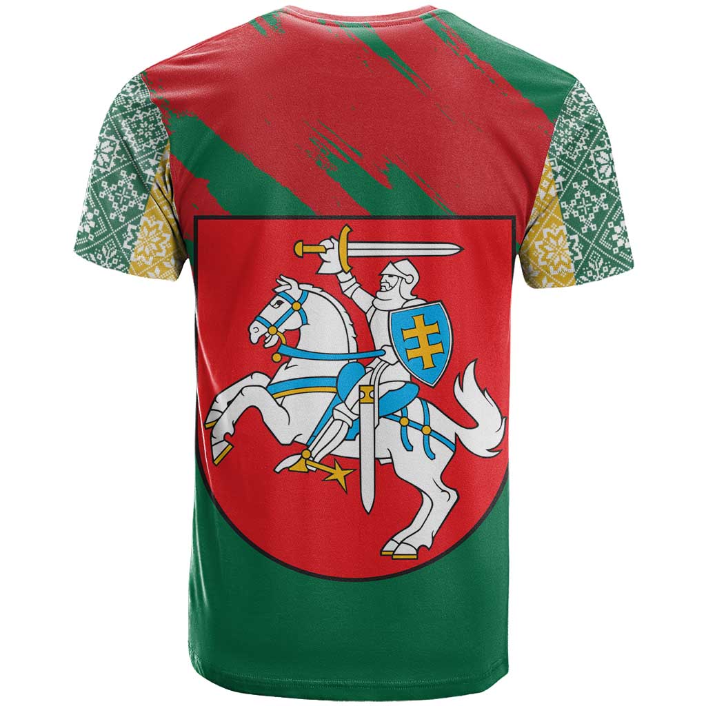 Lithuania Emblem T-Shirt National Symbol with Traditional Patterns Graphic Tee
