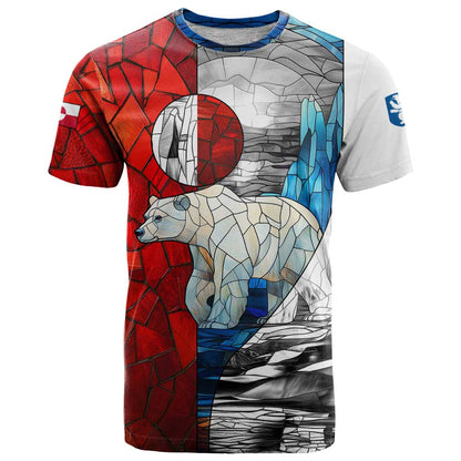 Kalaallit Nunaat Pride T-Shirt Polar Bear Spirit in Stained Glass Style Graphic Tee
