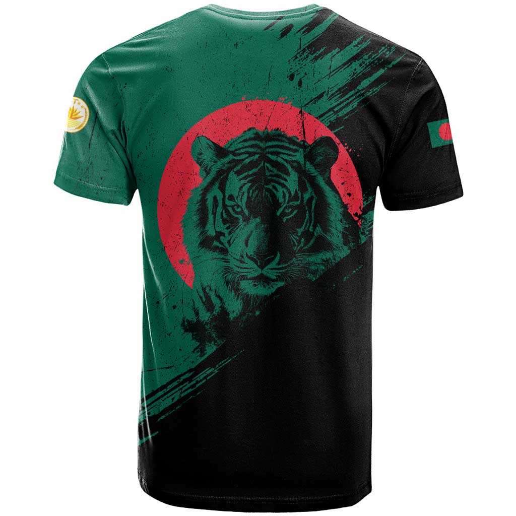 Bangladesh Bengal Tiger T-Shirt with National Flag and Emblem Design Graphic Tee