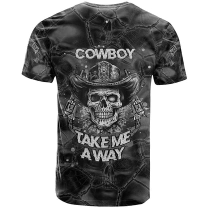Cowboy Skull T-Shirt Cowboy Take Me Away Graphic Tee