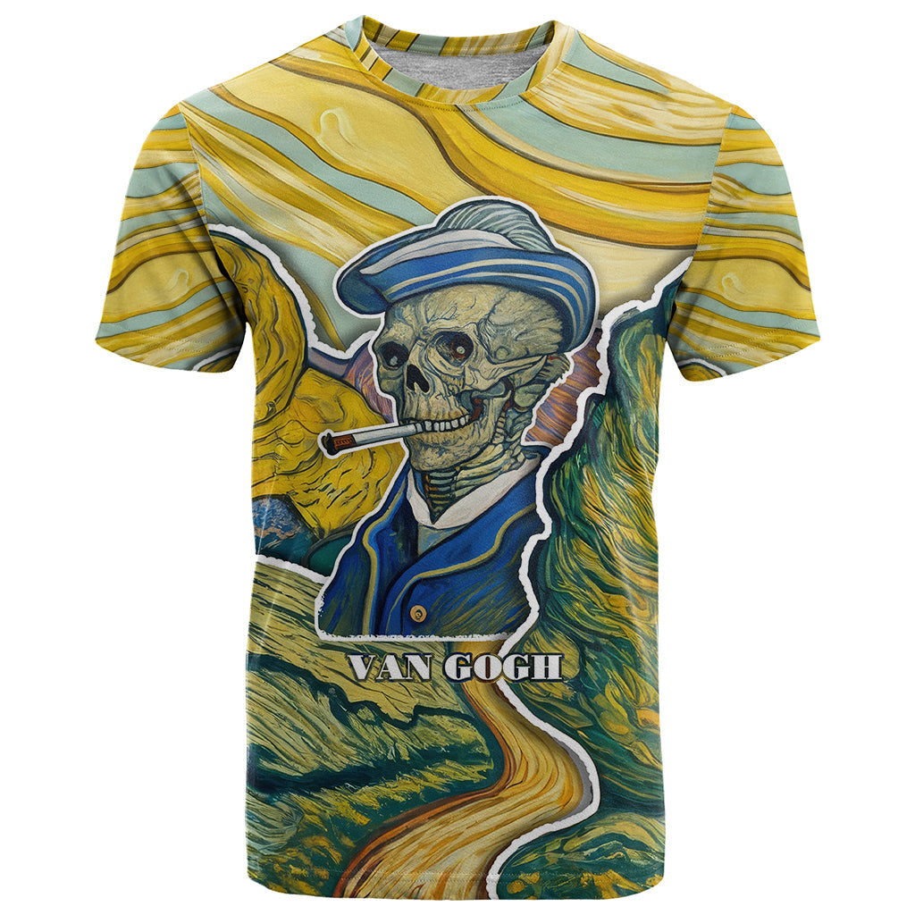 Vincent Van Gogh Skull T-Shirt Graphic Tee