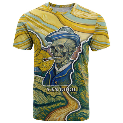 Vincent Van Gogh Skull T-Shirt Graphic Tee