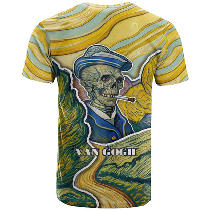 Vincent Van Gogh Skull T-Shirt Graphic Tee