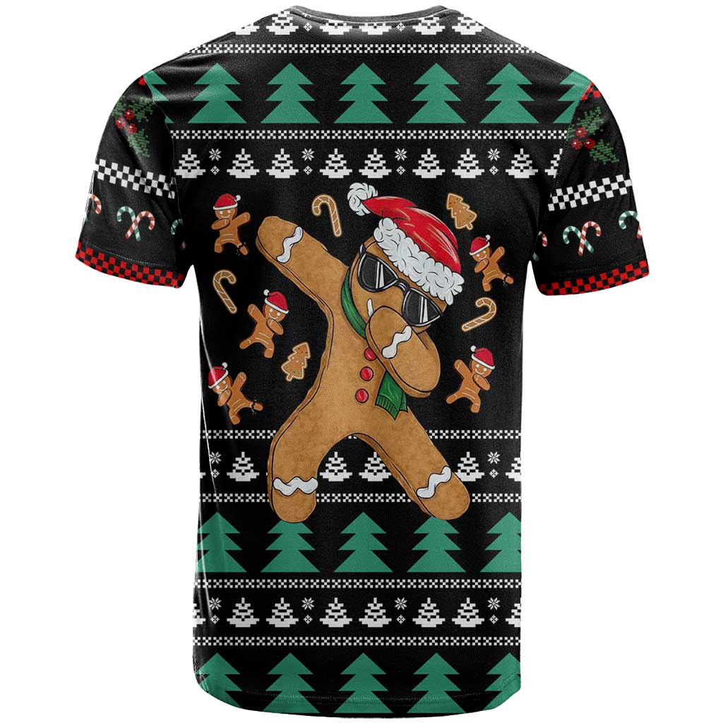 Funny Dabbing Gingerbread Holiday Party Jumper T-Shirt Xmas Holiday Patterns Graphic Tee