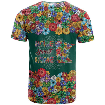 Home Sweet Home Minnesota Flower Xmas Christmas T-Shirt Xmas Holiday Patterns Graphic Tee