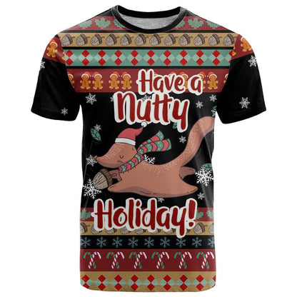 Have A Nutty Holiday Christmas T-Shirt Xmas Holiday Patterns Graphic Tee