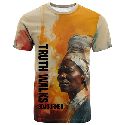 Sojourner Truth T-Shirt Truth Walks - Bold Portrait and Empowerment Design Graphic Tee