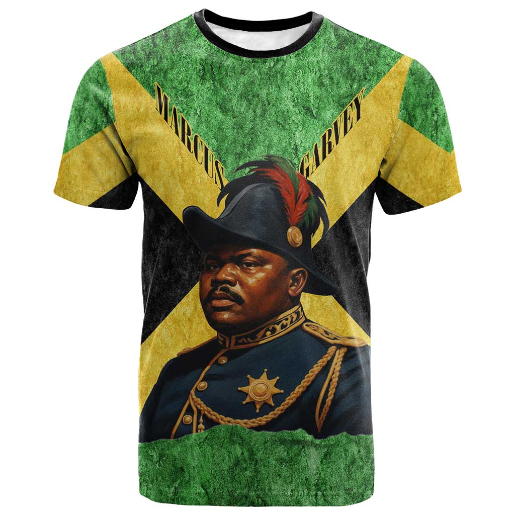 Marcus Garvey T-Shirt Jamaican Flag Theme African Fist Civil Rights Symbol Pan African Tribute Design Graphic Tee