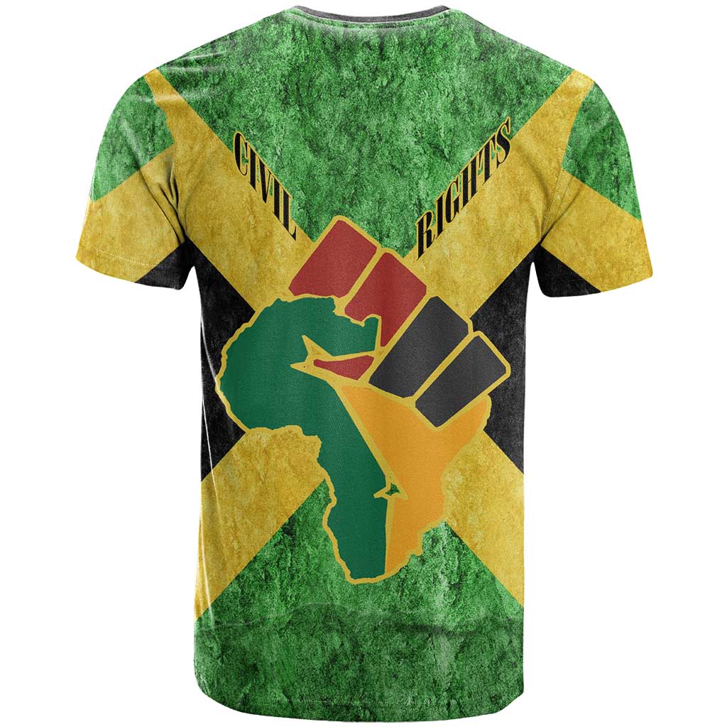 Marcus Garvey T-Shirt Jamaican Flag Theme African Fist Civil Rights Symbol Pan African Tribute Design Graphic Tee