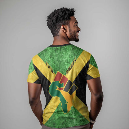 Marcus Garvey T-Shirt Jamaican Flag Theme African Fist Civil Rights Symbol Pan African Tribute Design Graphic Tee