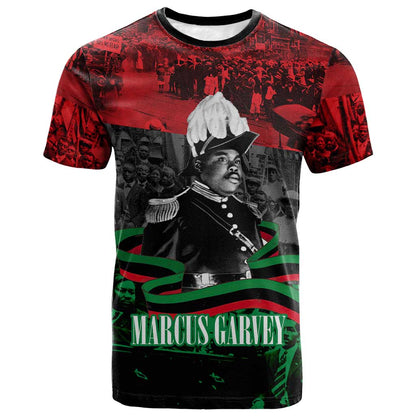 Marcus Garvey T-Shirt Collage Design Progress Is the Attraction Quote Pan African Movement Tribute Graphic Tee