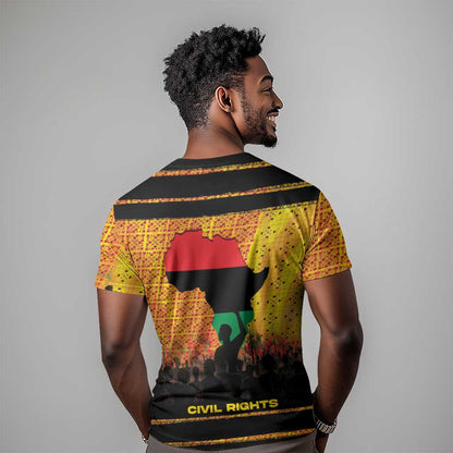 Marcus Garvey T-Shirt Yellow African Pattern Design Pan African Flag Civil Rights Movement Tribute Graphic Tee