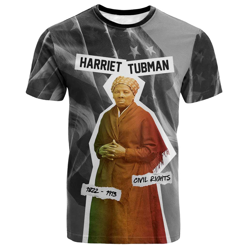 Harriet Tubman T-Shirt American Flag Background Civil Rights Quote Keep Going Tribute Design Graphic Tee