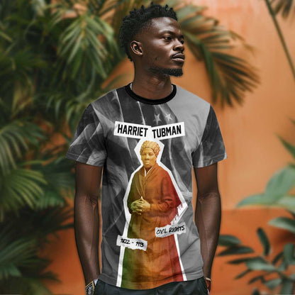 Harriet Tubman T-Shirt American Flag Background Civil Rights Quote Keep Going Tribute Design Graphic Tee