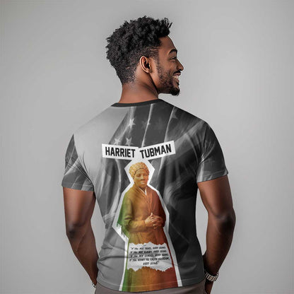 Harriet Tubman T-Shirt American Flag Background Civil Rights Quote Keep Going Tribute Design Graphic Tee