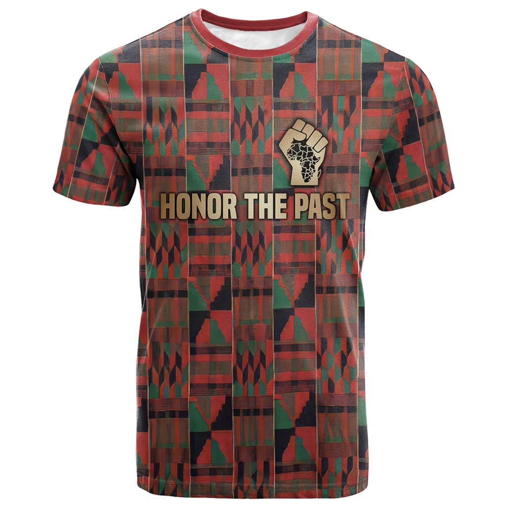Black Heritage Tree T-Shirt African Root Black History Kente Pattern Graphic Tee