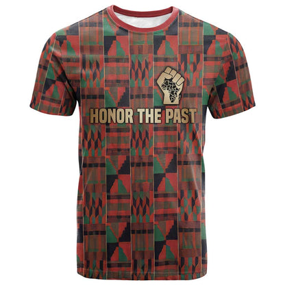 Black Heritage Tree T-Shirt African Root Black History Kente Pattern Graphic Tee