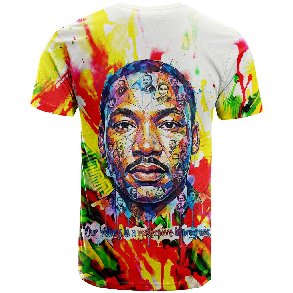 MLK Black Excellence T-Shirt Martin Luther King Jr Colorful Abstract Watercolor Graphic Tee
