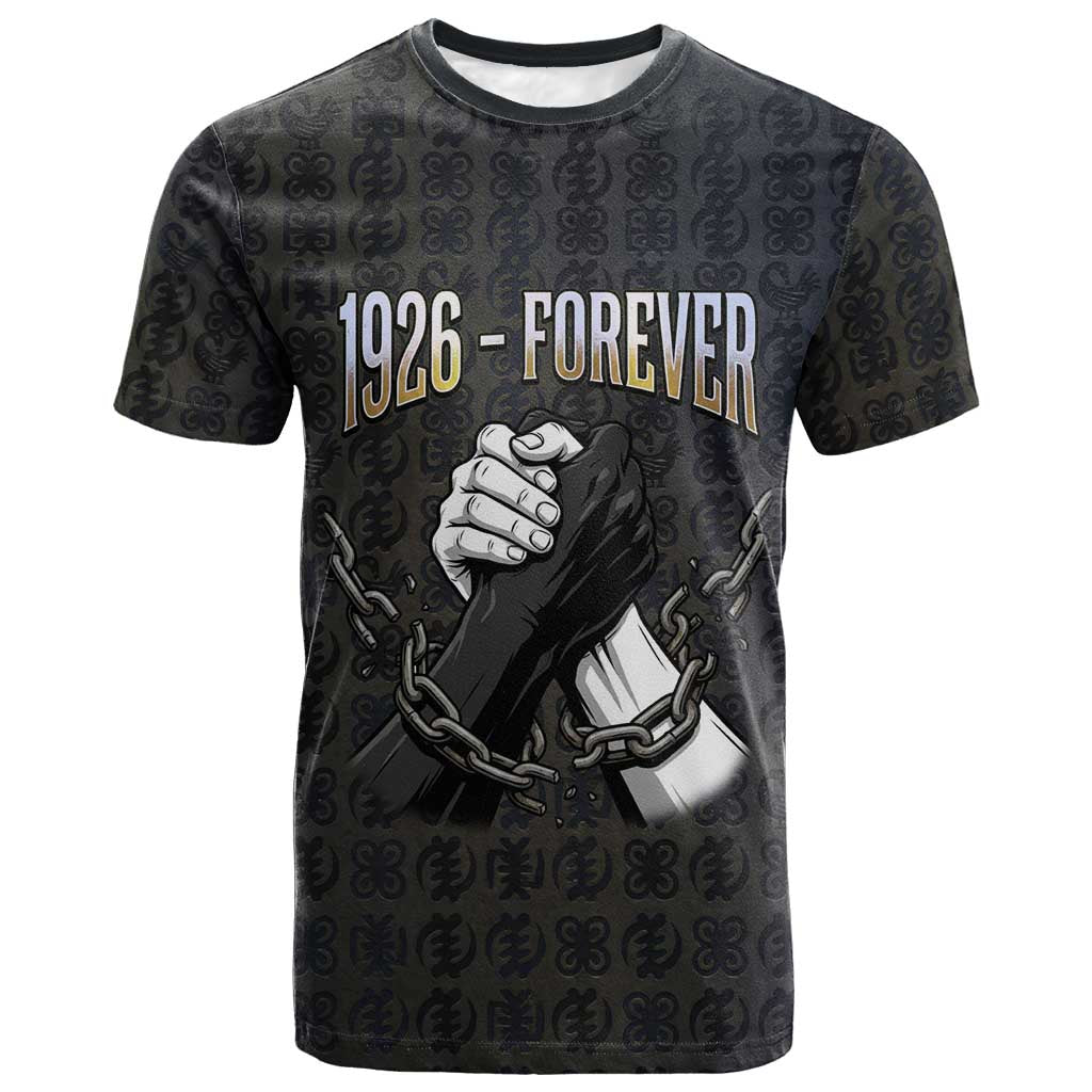 1926 Forever Black History Month T-Shirt Broken Chains Freedom Adinkra Symbol Graphic Tee