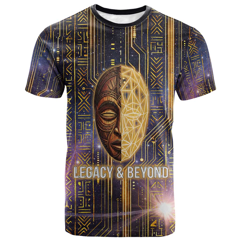 Afrofuturism Legacy Beyond T-Shirt African Astronaut Galaxy Mask Graphic Tee