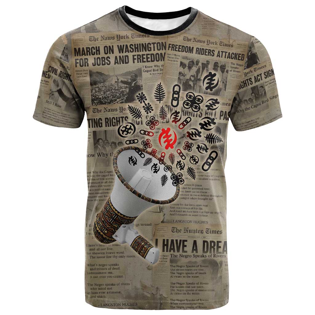 Louder Than Silence African T-Shirt Civil Rights News Megaphone Graphic Tee