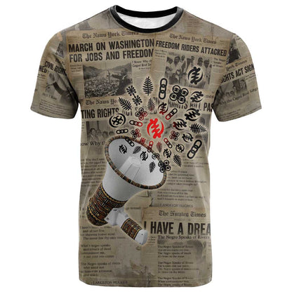 Louder Than Silence African T-Shirt Civil Rights News Megaphone Graphic Tee