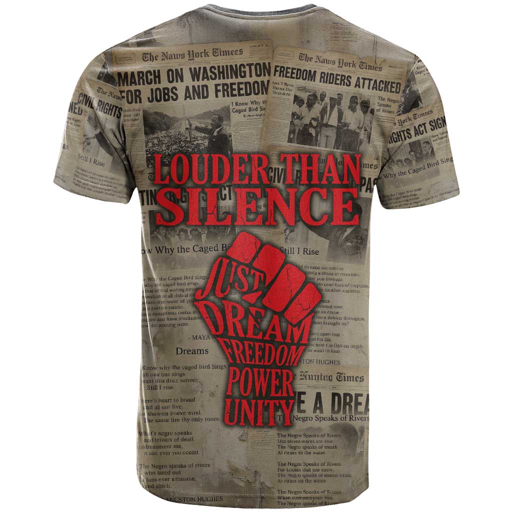 Louder Than Silence African T-Shirt Civil Rights News Megaphone Graphic Tee