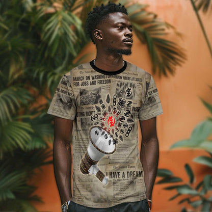 Louder Than Silence African T-Shirt Civil Rights News Megaphone Graphic Tee