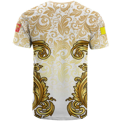 Vatican Gold Baroque T-Shirt Papal Crown & Keys Vintage Catholic Graphic Tee