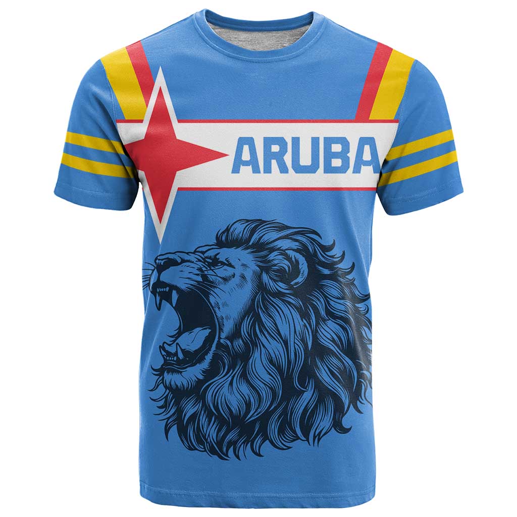 Aruba T-Shirt National Emblem Featuring the Lion Symbol - Majestic Design Graphic Tee