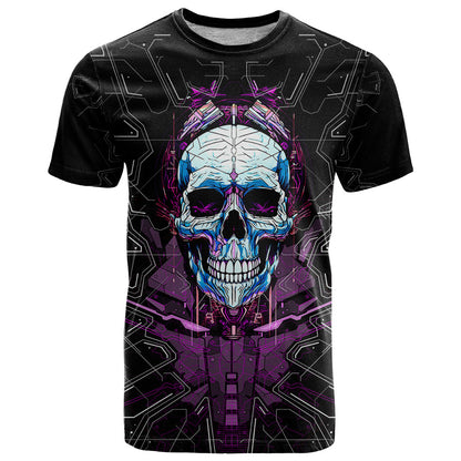 Technology Skull T-Shirt I'm blunt because God rolled me that way Graphic Tee