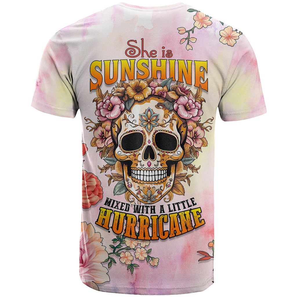 Flower Skull T-Shirt She Is Sunshine Mixed With A Little Hurricane Graphic Tee