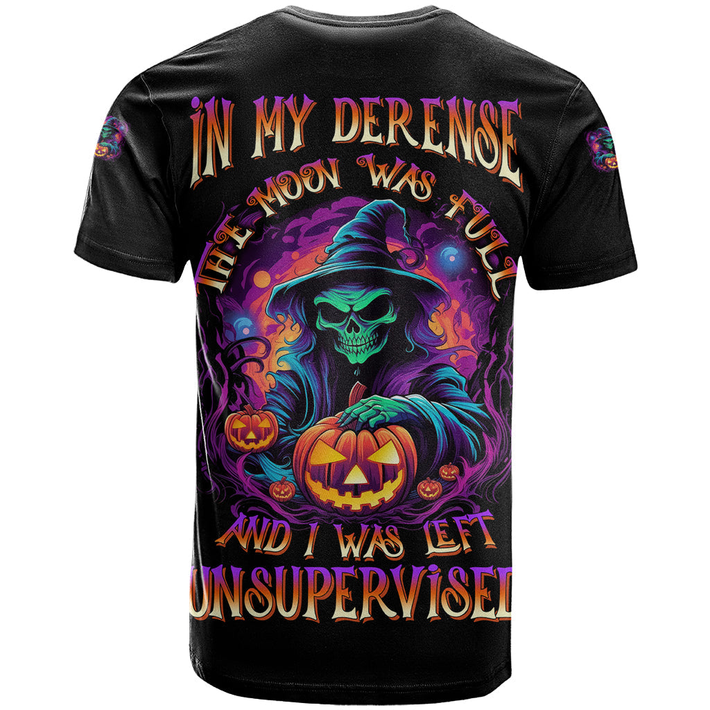 In My Defense I Was Left Unsupervised Halloween T-Shirt Graphic Tee