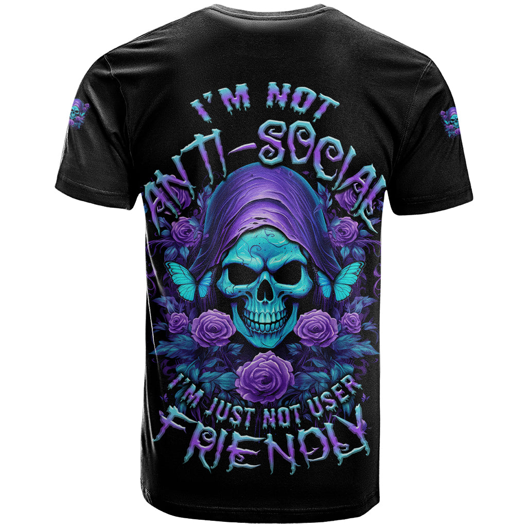 I'm Not Anti-social Mad Reaper Skull T-Shirt Graphic Tee