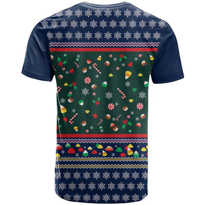 Nutcracker Squad Christmas T-Shirt with Candy Cane and Snowflake Holiday Design Graphic Tee